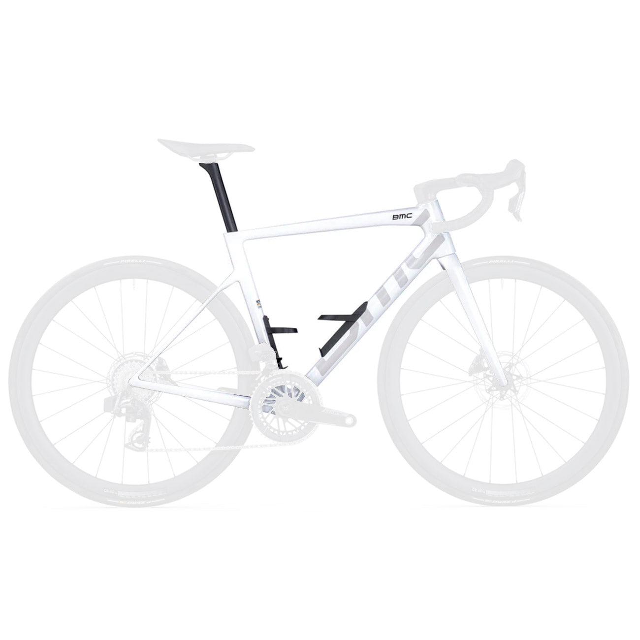 kit telaio bici da corsa BMC Teammachine SLR 01 Frameset 2026 colorazione Metallic White Silver