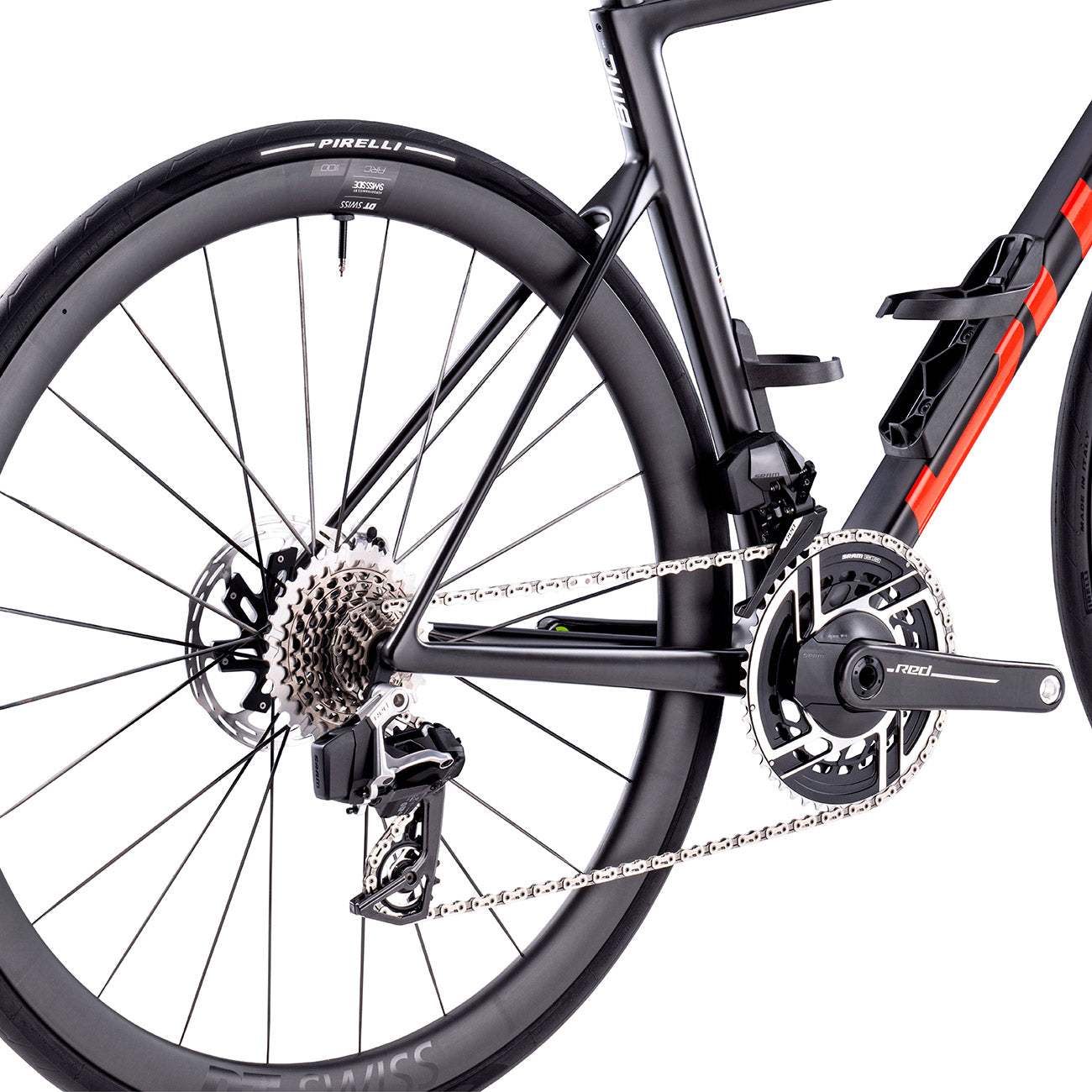 foto dettaglio trasmissione bici da corsa sram red axs with powermeter 2x12v