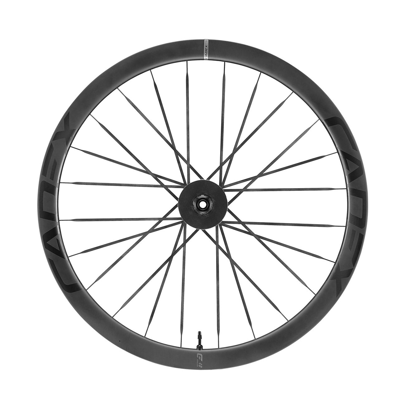 foto ruota in carbonio cadex max 40 disc dettaglio raggiatura