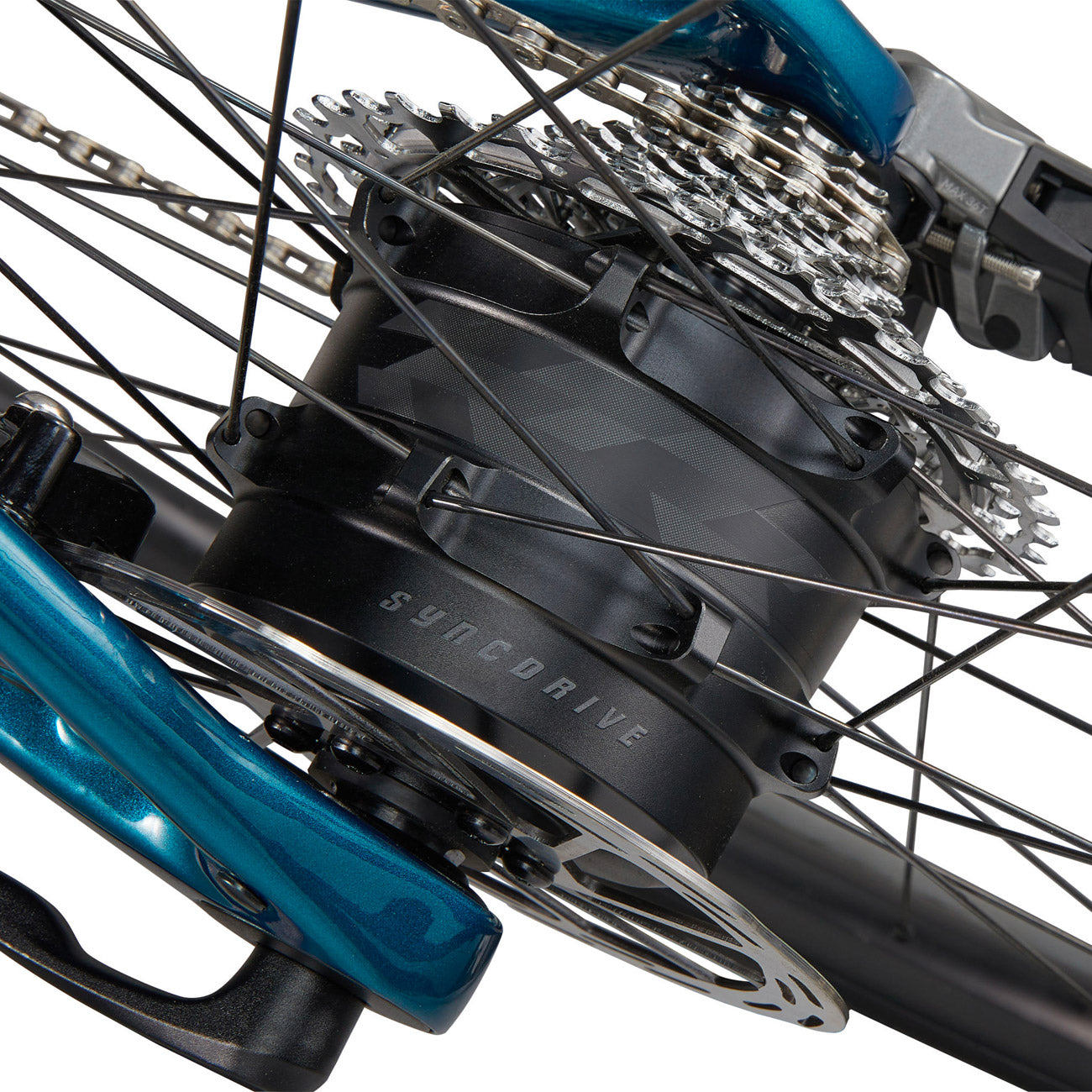 dettaglio motore al mozzo syncdrive bicicletta elettrica gravel