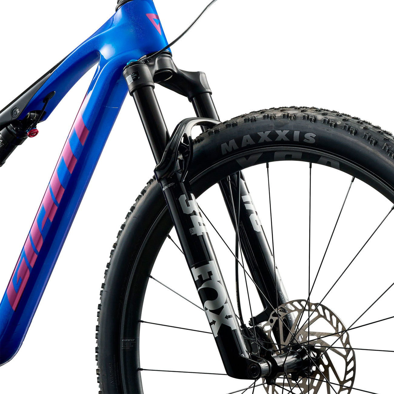 Bicicletta carbonio XC Giant Anthem Advanced SL 3 dettaglio forcella fox 34