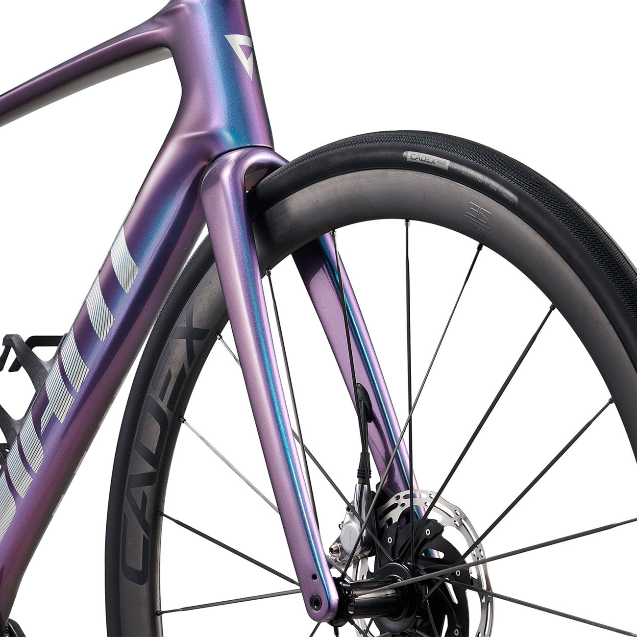 foto dettaglio ruota anteriore cadex 36mm disc