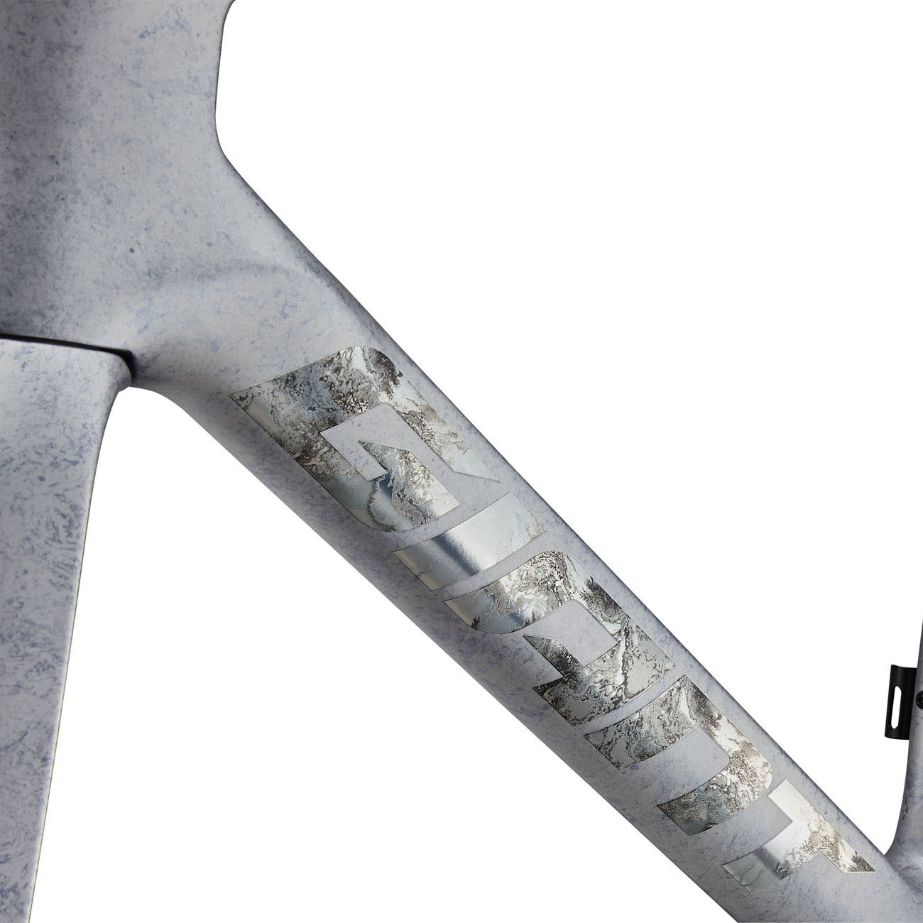 dettaglio logo verniciatura kit telaio da corsa in carbonio