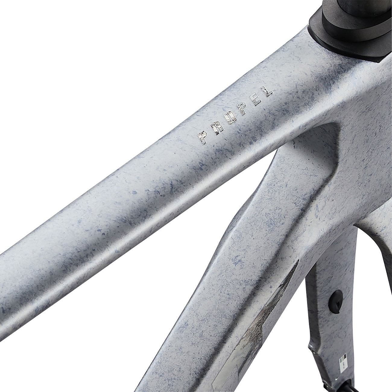 dettaglio logo tubo orizzontale kit telaio in carbonio da corsa