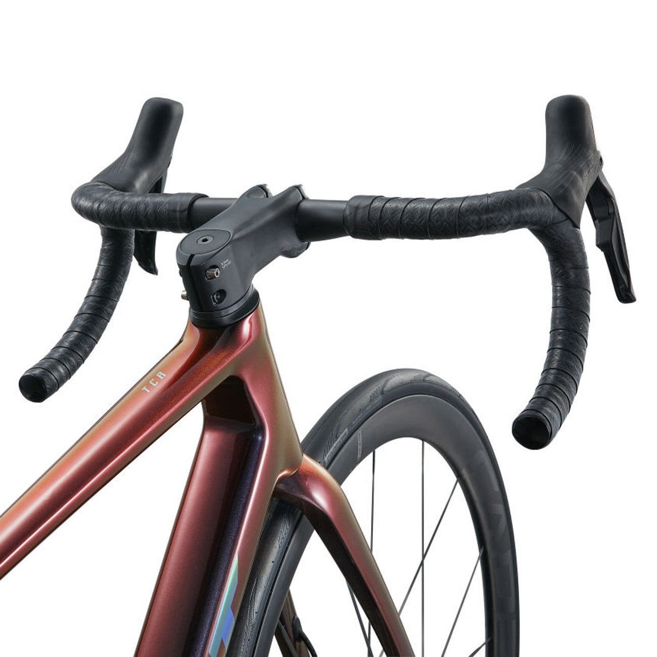 foto dettaglio bicicletta da corsa giant manubrio in carbonio