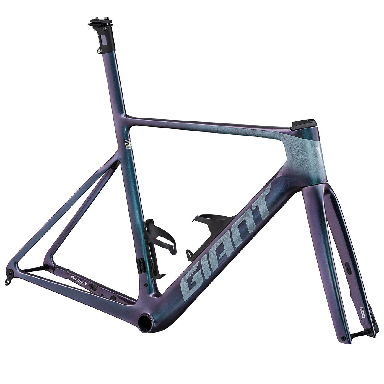 telaio giant propel advanced sl frameset 2024 foto kit telaio colorazione blue dragonfly ravvicinato