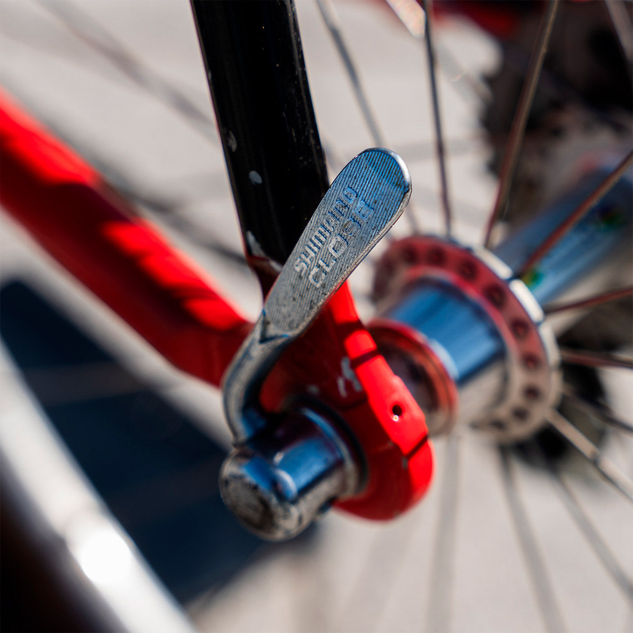 bicicletta da corsa 26 pollici dettaglio chiusura posteriore quick release