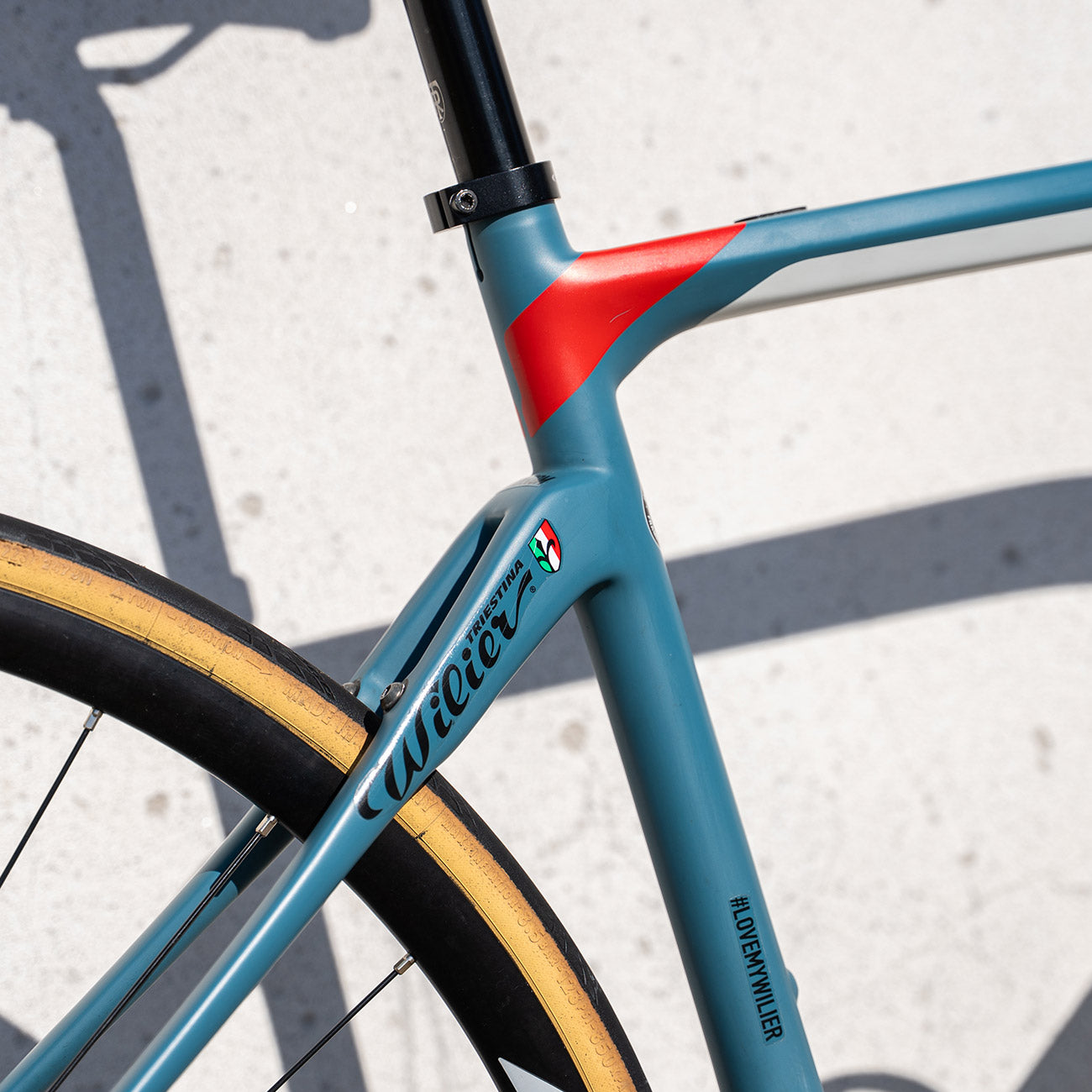 foto dettaglio foderi posteriori bici da corsa wilier triestina