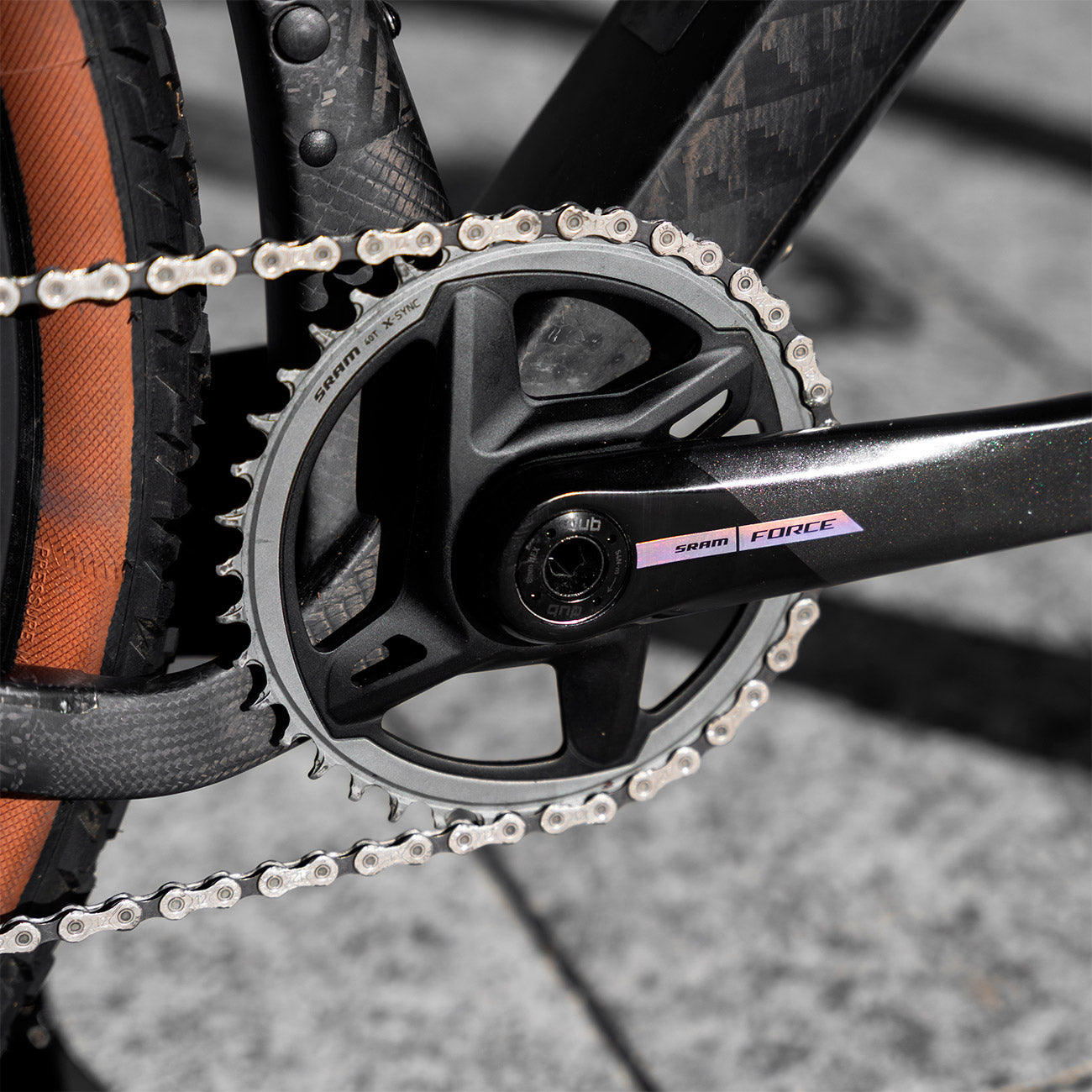 foto dettaglio guarnitura Sram Force axs