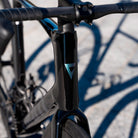 dettaglio logo anteriore giant bicicletta da corsa in carbonio