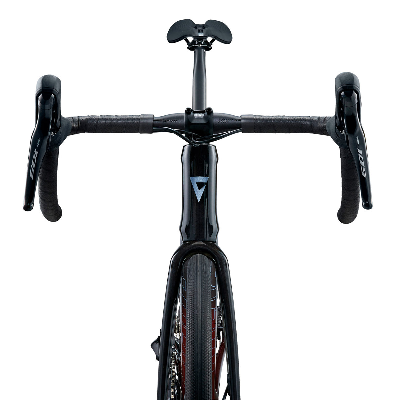 dettaglio fronte bicicletta da corsa in carbonio