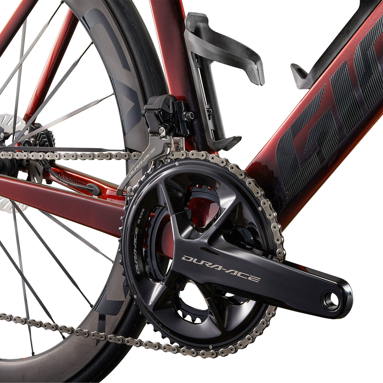 dettaglio foto guranitura shimano dura ace di2 bici da corsa in carbonio giant propel