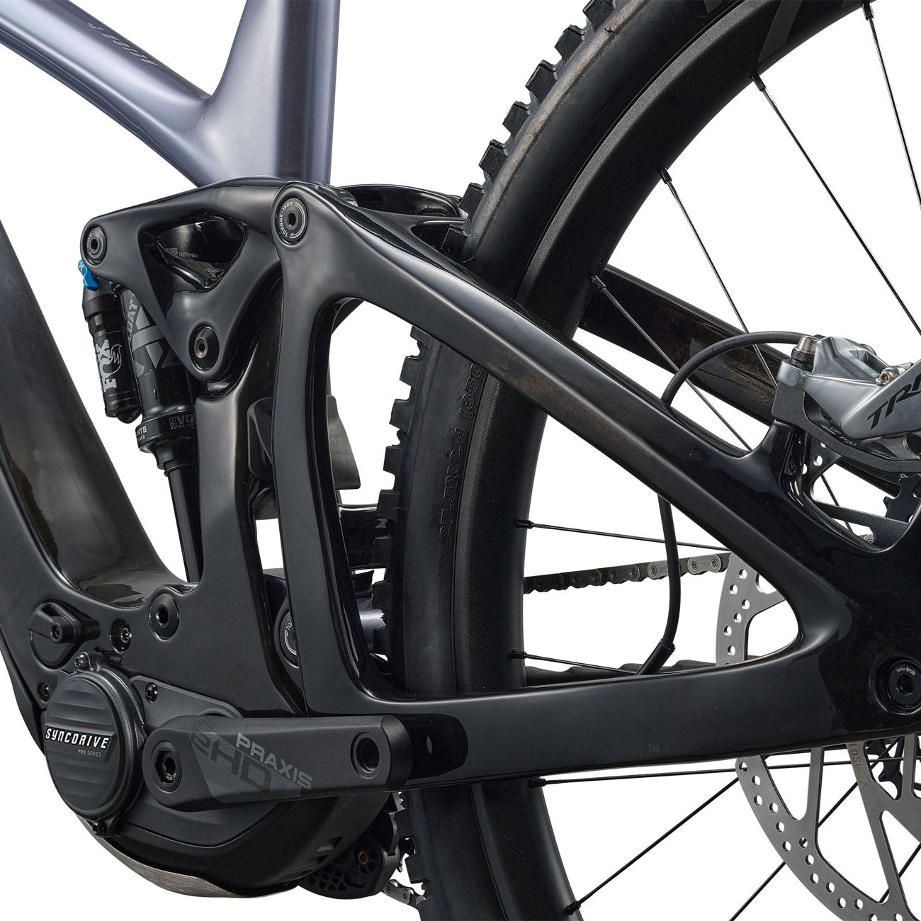 Foto dettaglio carro posteriore bicicletta elettrica Giant Reign 