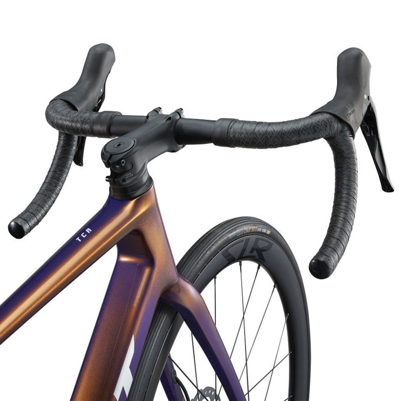 foto dettaglio sterzo bicicletta da corsa 